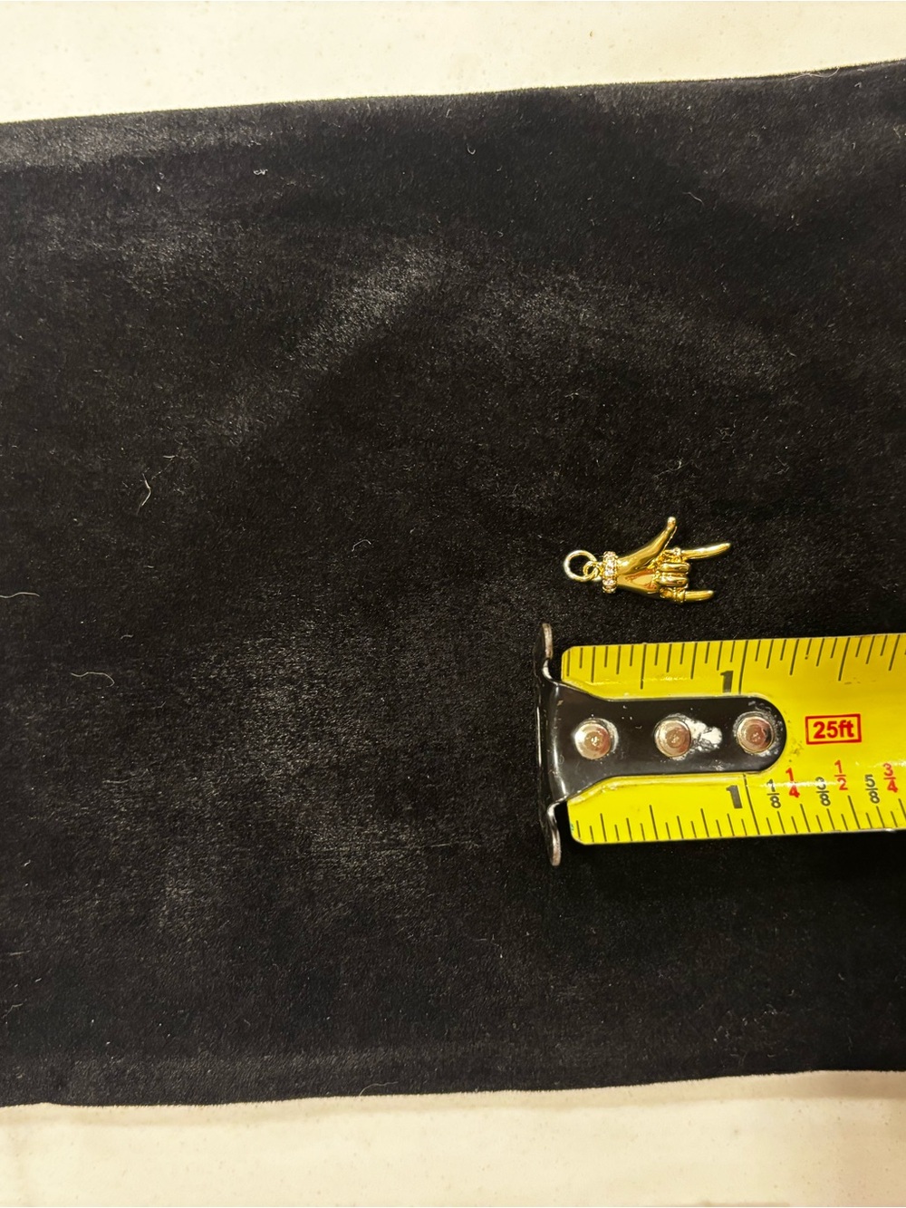 Gold-tone Hand Gesture , italian mano carnuto, malocchi Charm Pendant. Good Luck
